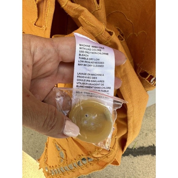 Free People Susanna Cutwork Embroidered Lace Longline Duster Jacket Pumpkin XS - Picture 9 of 15